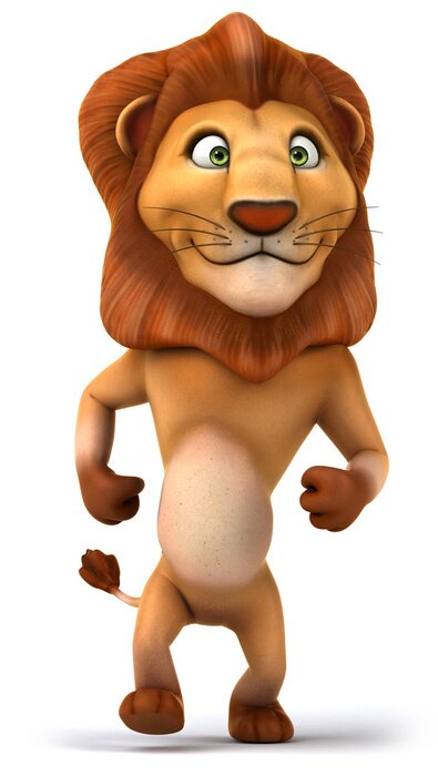 Sticker Bewegende leeuw op heldere achtergrond