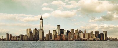 Bewolkte skyline met New York City