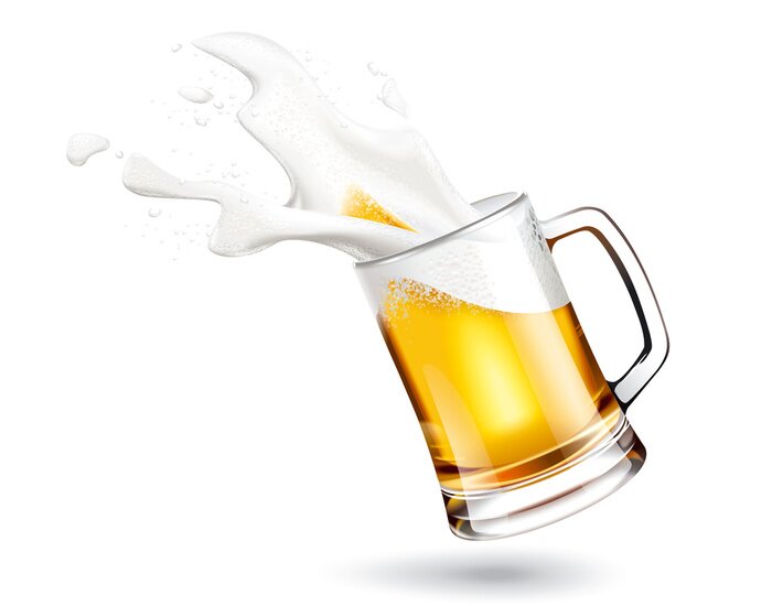 Sticker Bier en spatten schuim