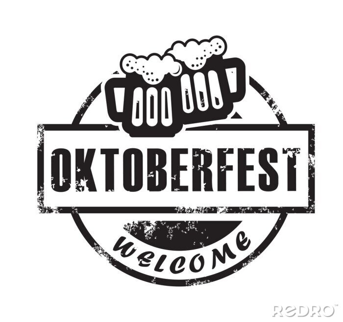 Sticker Bierafbeeldingen die het Oktoberfest promoten
