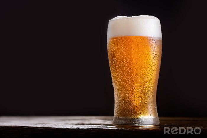 Sticker Bierglas met waterdruppels