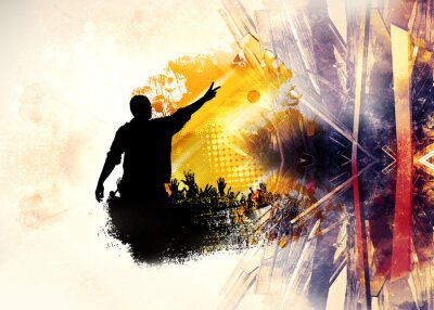 Sticker Big music event. Background ready for poster or banner