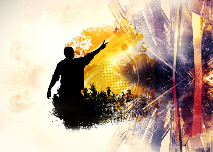 Sticker Big music event. Background ready for poster or banner