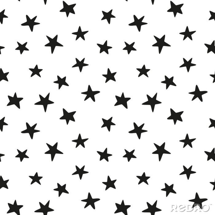 Sticker Black sterren naadloos patroon
