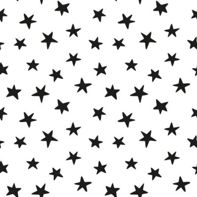 Sticker Black sterren naadloos patroon