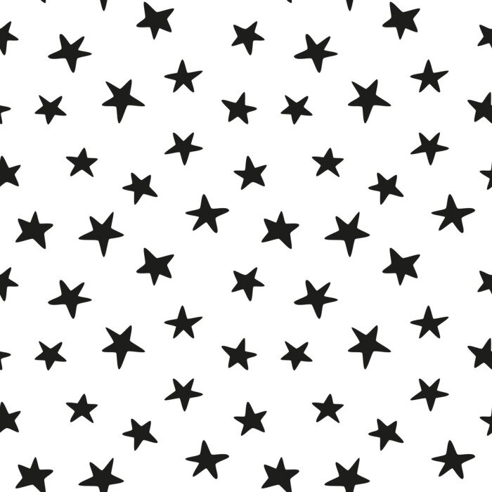 Sticker Black sterren naadloos patroon