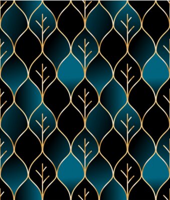 Sticker Bladeren in oosterse stijl