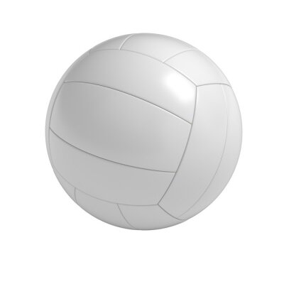 Sticker Blanco volleybal bal geïsoleerd met het knippen van weg