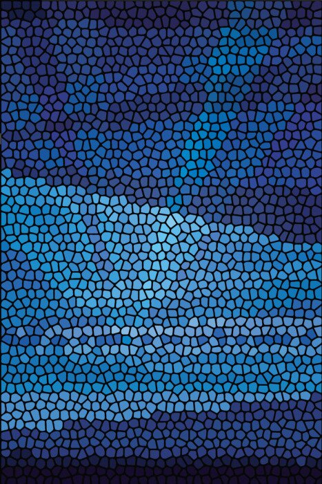 Sticker Blauw monochroom mozaïek