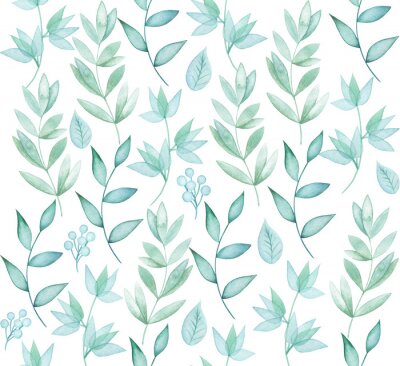 Blauwe aquarel twijgen