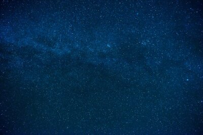 Sticker Blauwe donkere nacht hemel met veel sterren