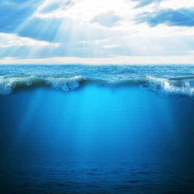 Sticker Blauwe oceaan en hemel