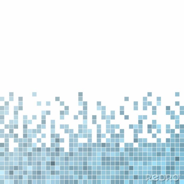Sticker Blauwe pixels op een witte achtergrond