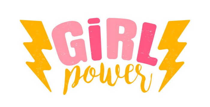 Sticker Bliksemschichten en de inscriptie girl power