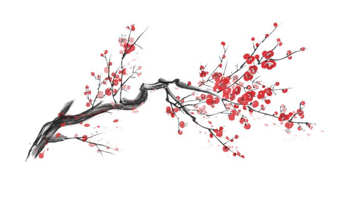 Sticker Bloeiende kersentak