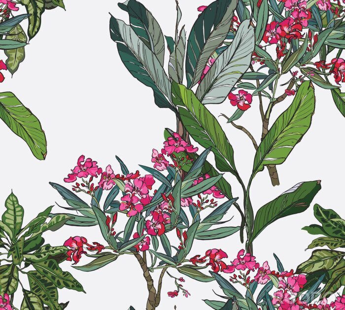Sticker Bloeiende oleander