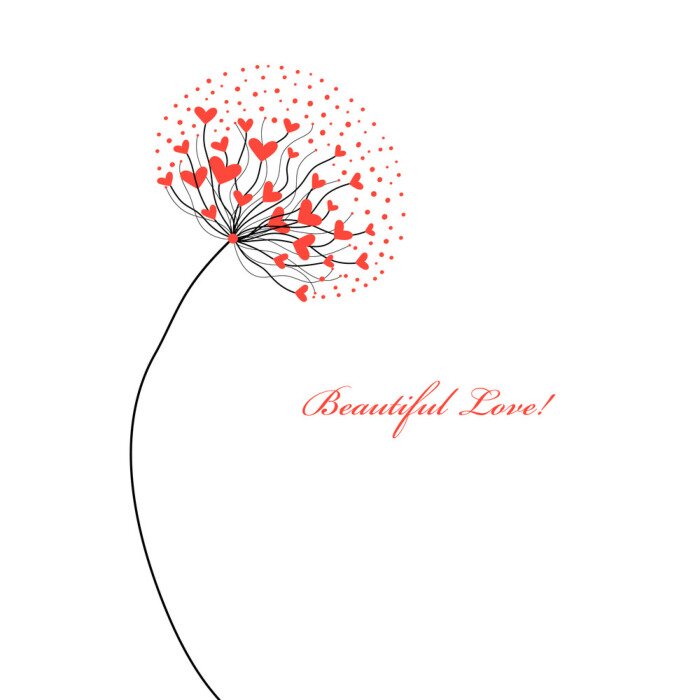 Sticker Bloem met hartmotief