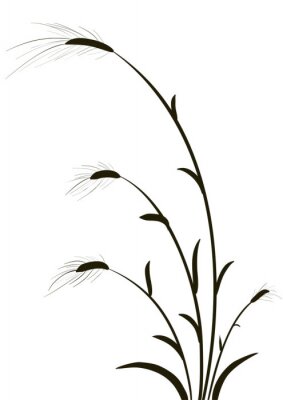 Sticker Bloem op een minimalistische voorstelling