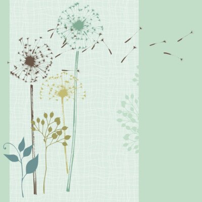 Sticker Bloemen naadloze kaart Blue