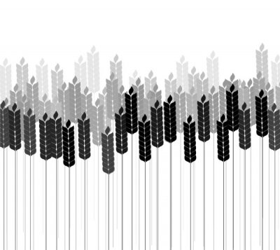 Sticker Bloemen op een abstracte compositie