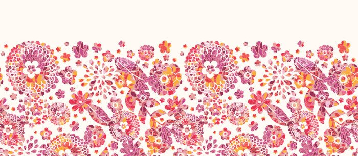 Sticker Bloemen op een decoratieve afbeelding