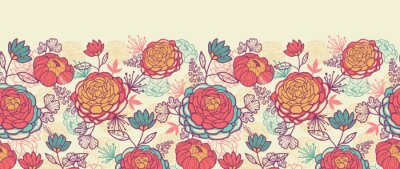 Sticker Bloemen op een kleurrijke compositie