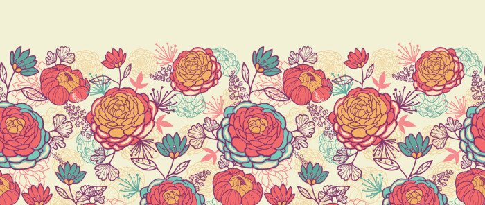 Sticker Bloemen op een kleurrijke compositie