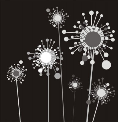 Sticker Bloemen op een moderne afbeelding