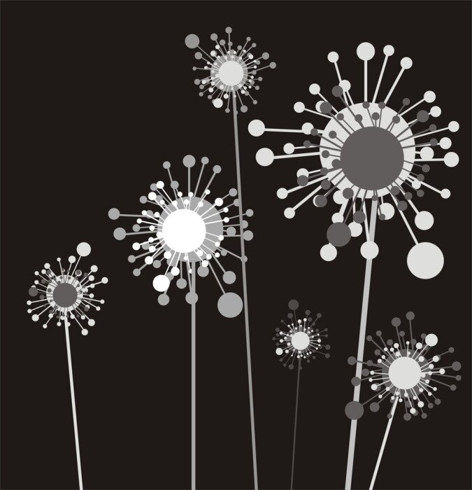 Sticker Bloemen op een moderne afbeelding