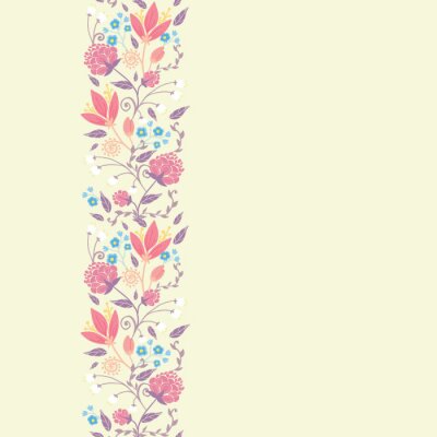 Sticker Bloemen op een sierstrip