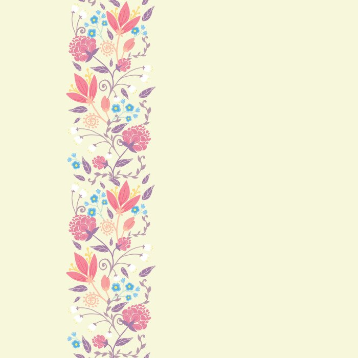 Sticker Bloemen op een sierstrip