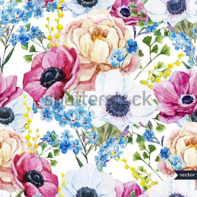 Sticker Bloemen op een veldsamenstelling