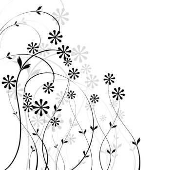 Sticker Bloemen op lange stelen