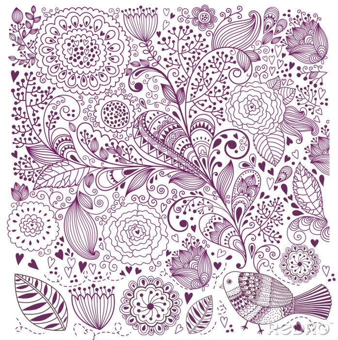 Sticker Bloemen tekeningen