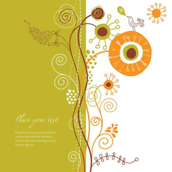 Sticker Bloemen voor kinderen op een gekleurde illustratie