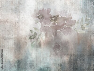 Bloemenwaterverf op ruw beton