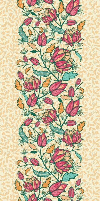 Sticker Bloemmotief op een lommerrijke achtergrond