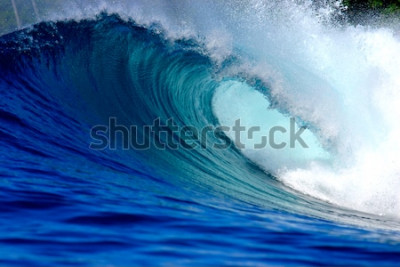 Sticker Blue surfing wave