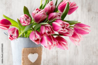 Boeket roze tulpen