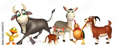 Sticker Boerderijdieren in geïllustreerde stijl