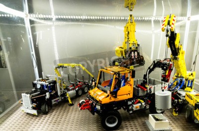 Sticker Bouwvoertuigen gemaakt van LEGO-stenen