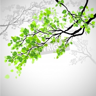 Sticker Branch with leaves 