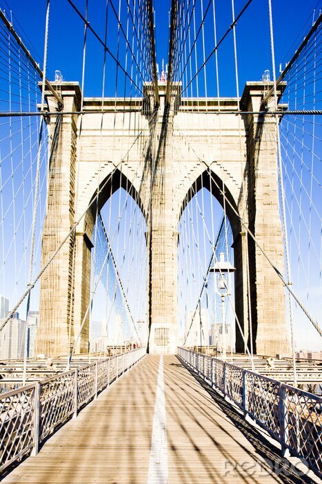 Sticker Brooklyn Bridge op een zonnige dag
