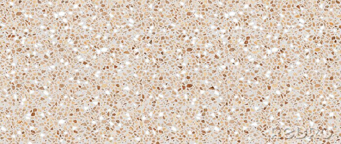 Sticker Bruin terrazzo met beige stenen