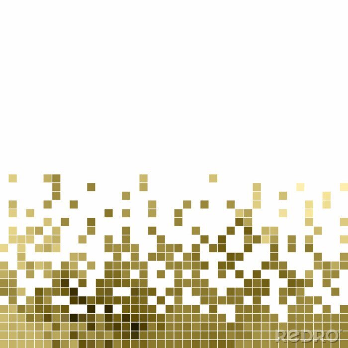 Sticker Bruine pixels op een witte achtergrond