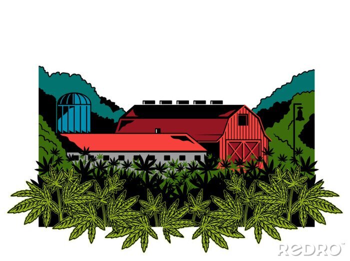 Sticker Cannabis natural farm print 