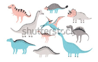 Sticker Cartoon dinosaurussen illustratie voor kinderen