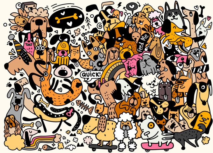 Sticker Cartoon honden