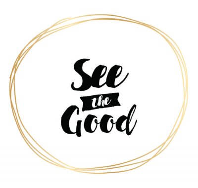 Cartoon woorden in een gouden cirkel