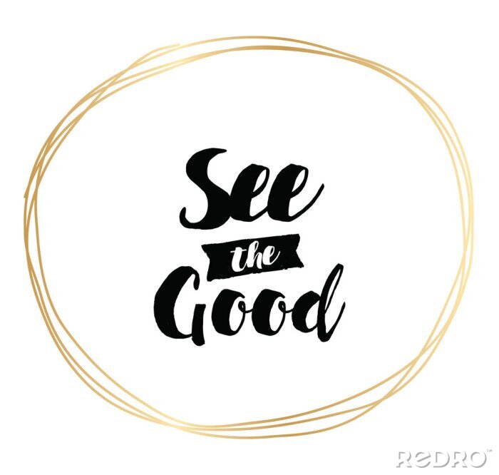 Sticker Cartoon woorden in een gouden cirkel